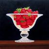 "Strawberry Delight", 7" x  7", oil on panel, Robert K. Roark., SOLD