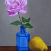 "The Pink Rose", 7" x 5", oil on panel, Robert K. Roark