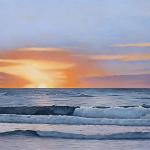 "Beyond the Surf", 12" x 24", oil on panel, Robert K. Roark