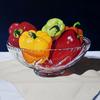 "Crystal Peppers", 6" x 8", oil on panel, Robert K. Roark.