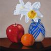 "Daffodil Still Life", 7" x 5", oil on panel, Robert K. Roark.